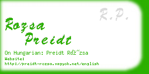 rozsa preidt business card
